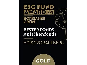 Auszeichnung "ESG Fund Award 24" für die Hypo Vorarlberg